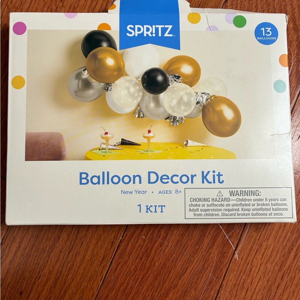 Spritz Balloon Decor Kit - Gold, Silver, Black, White